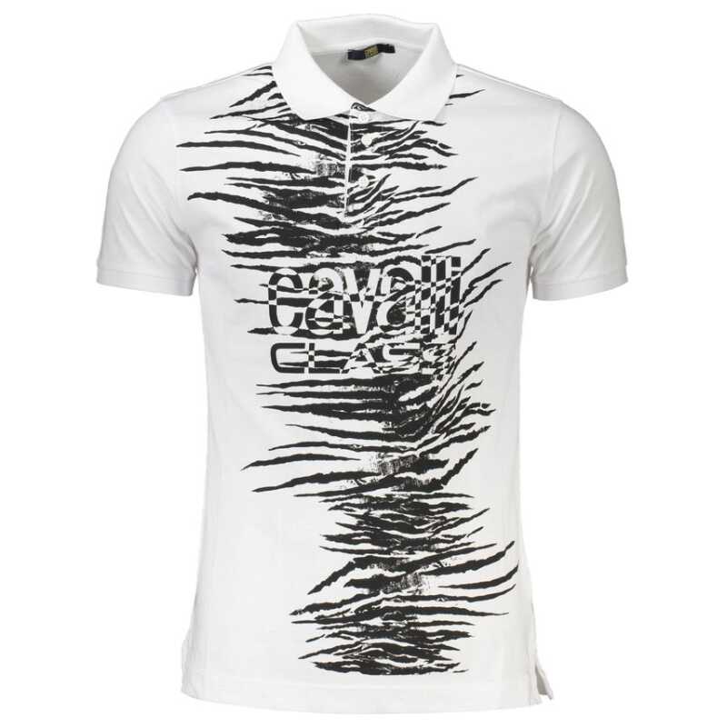 Cavalli Class White Cotton Men Polo Shirt, theFeinheit