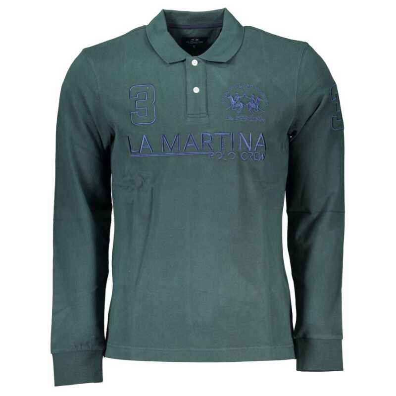 La Martina Classic Green Polo Shirt with Embroidery Detail, theFeinheit