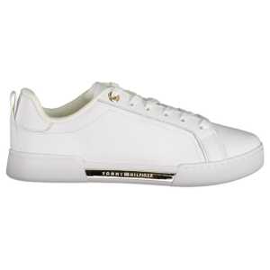 Tommy Hilfiger Chic White Lace-Up Sneakers with Contrast Detail