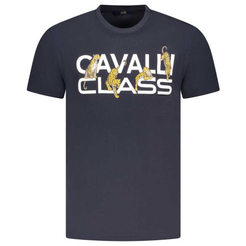 Cavalli Class Blue Cotton Men T-Shirt, theFeinheit