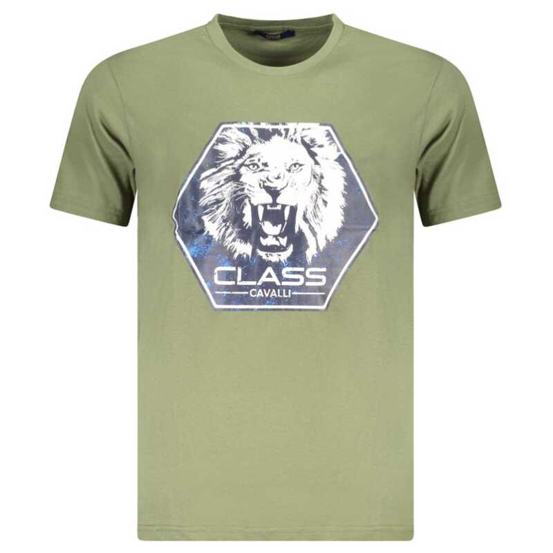 Cavalli Class Green Cotton Men T-Shirt, theFeinheit