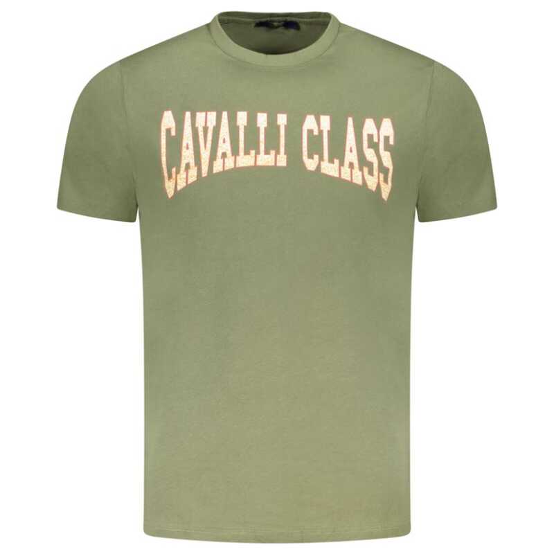 Cavalli Class Green Cotton Men T-Shirt, theFeinheit
