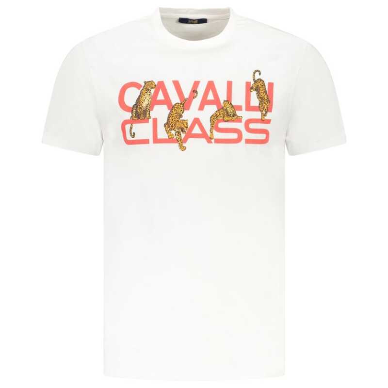 Cavalli Class White Cotton Men T-Shirt, theFeinheit