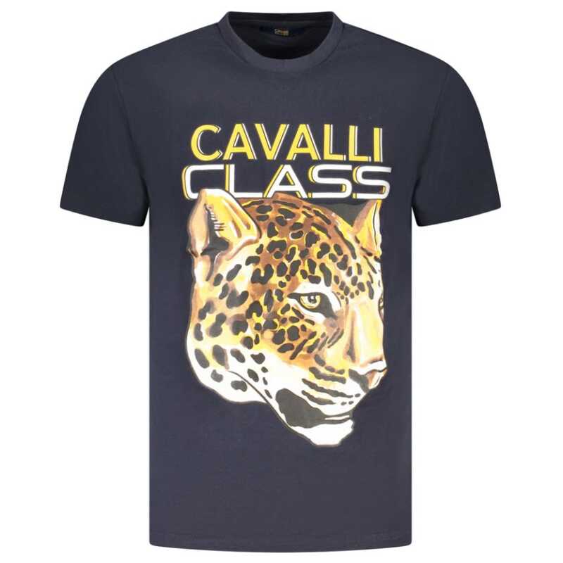 Cavalli Class Blue Cotton Men T-Shirt, theFeinheit