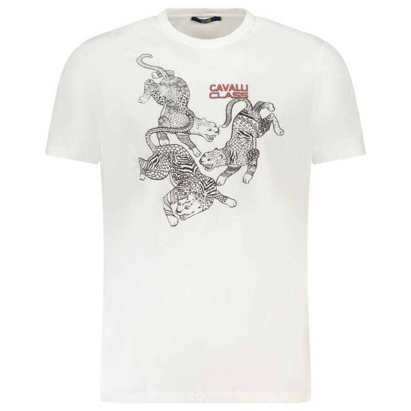 Cavalli Class White Cotton Men T-Shirt, theFeinheit