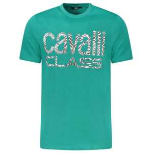 Cavalli Class Green Cotton T-Shirt