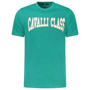 Cavalli Class Green Cotton T-Shirt