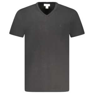 Calvin Klein Black Cotton Men V-Neck T-Shirt