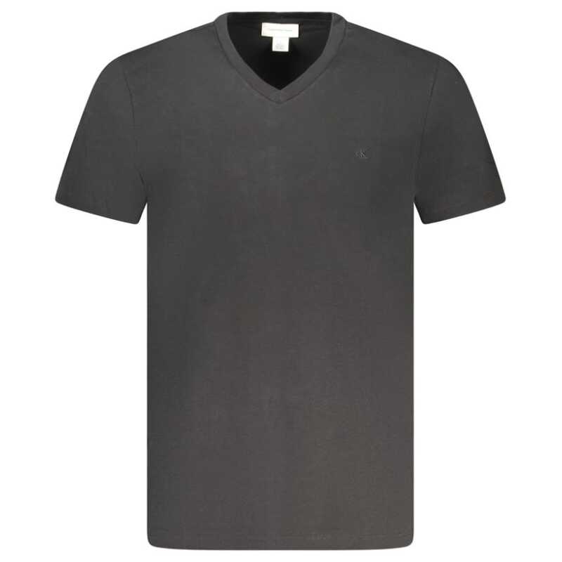 Calvin Klein Black Cotton Men V-Neck T-Shirt, theFeinheit