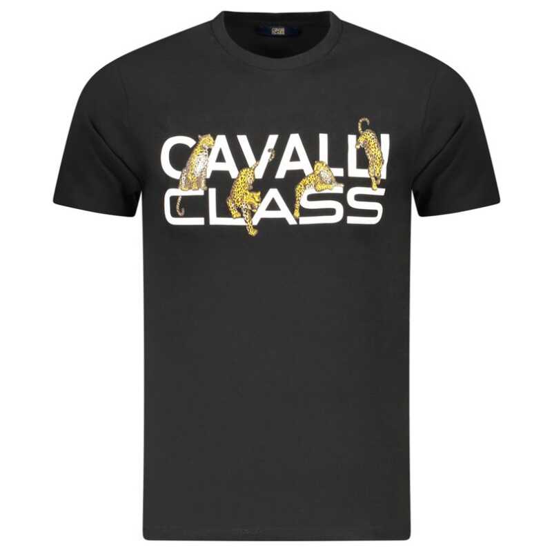 Cavalli Class Black Cotton Men T-Shirt, theFeinheit