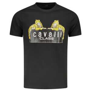 Cavalli Class Black Cotton T-Shirt