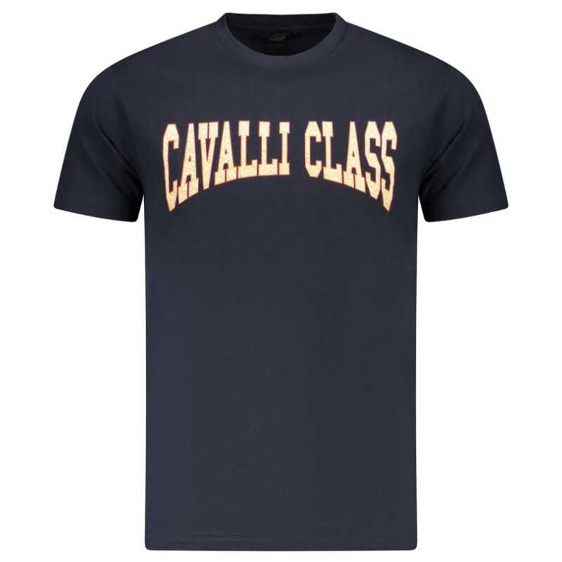 Cavalli Class Blue Cotton Men T-Shirt, theFeinheit