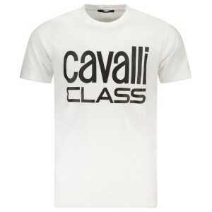 Cavalli Class White Cotton T-Shirt