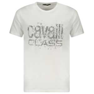 Cavalli Class White Cotton Men T-Shirt