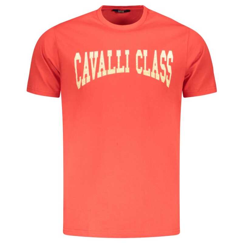 Cavalli Class Red Cotton Men T-Shirt, theFeinheit