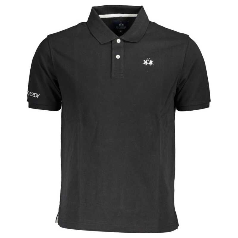 La Martina Black Cotton Men Polo Shirt, theFeinheit