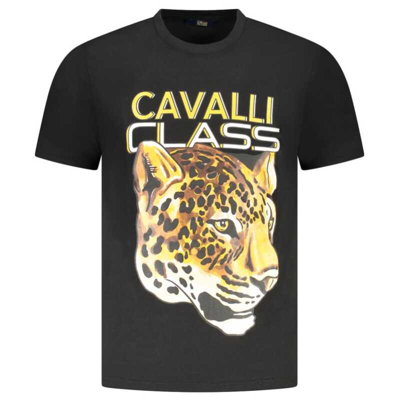 Cavalli Class Black Cotton Men T-Shirt, theFeinheit