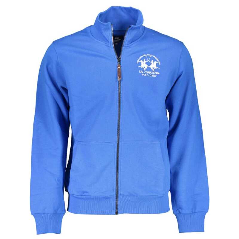 La Martina Blue Cotton Men Sweater, theFeinheit