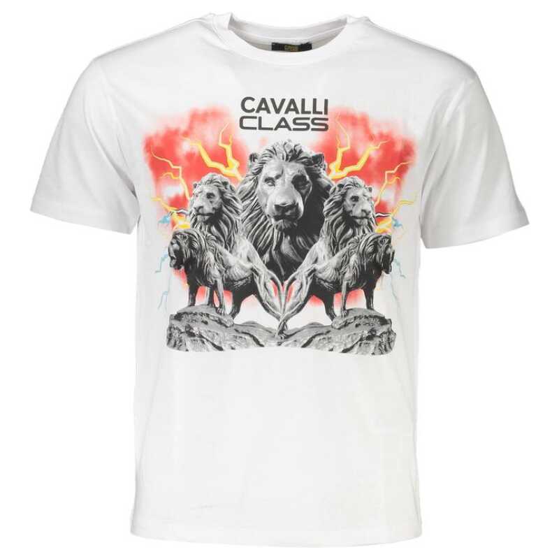 Cavalli Class White Cotton Men T-Shirt, theFeinheit