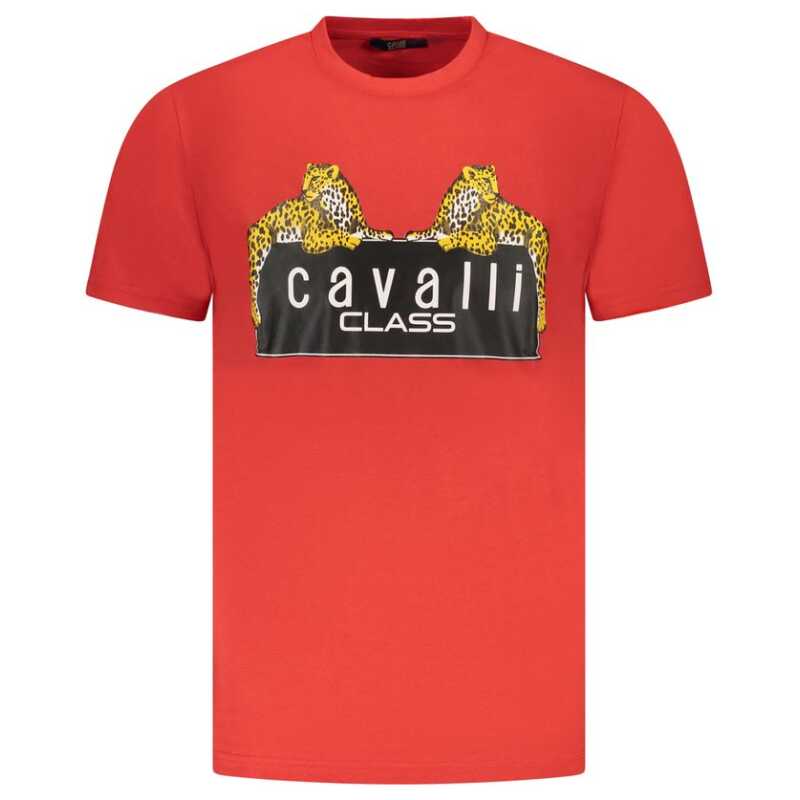 Cavalli Class Red Cotton Men T-Shirt, theFeinheit
