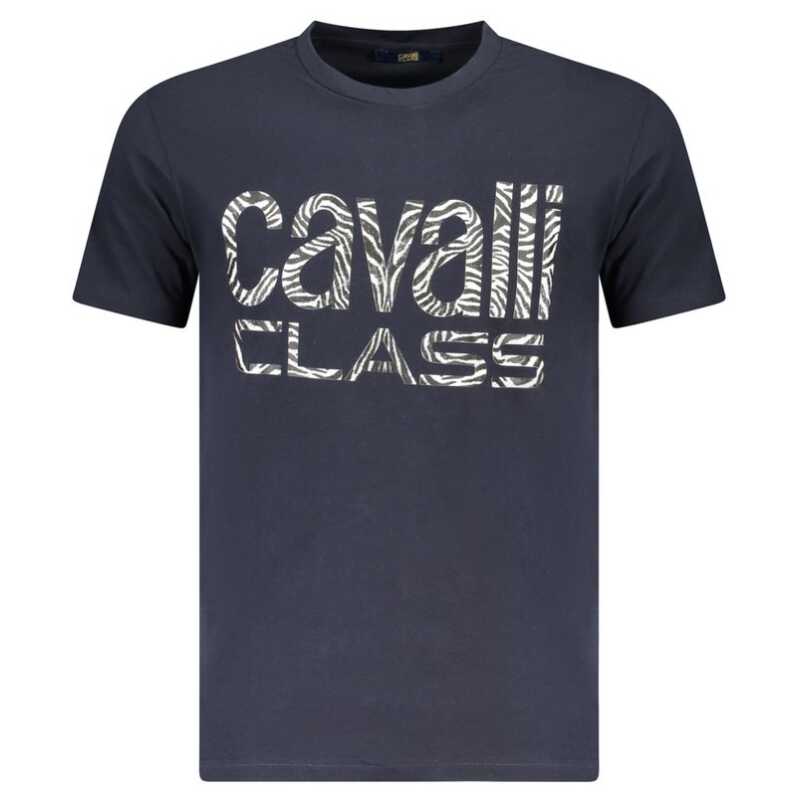 Cavalli Class Blue Cotton Men T-Shirt, theFeinheit
