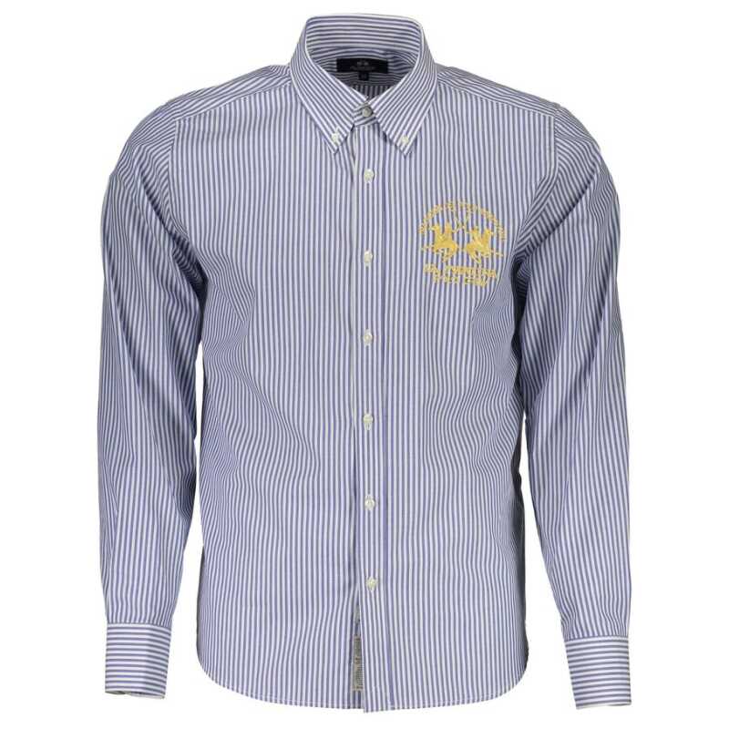 La Martina Blue Cotton Men Shirt, theFeinheit