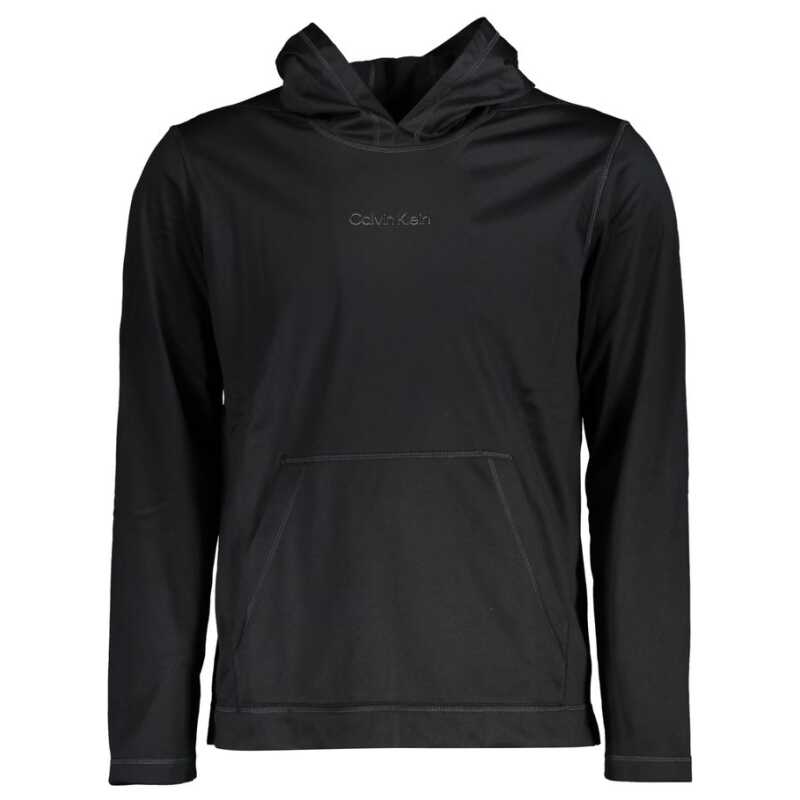 Calvin Klein Sleek Black Hooded Sweatshirt with Logo Print, theFeinheit