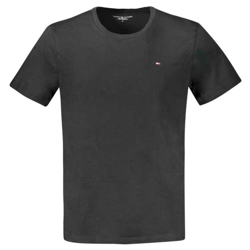 Tommy Hilfiger Black Cotton Men TShirt, theFeinheit