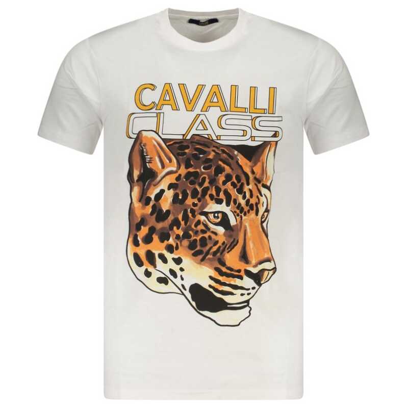 Cavalli Class White Cotton Men T-Shirt, theFeinheit