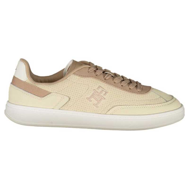 Tommy Hilfiger Beige Leather Women Sneaker, theFeinheit