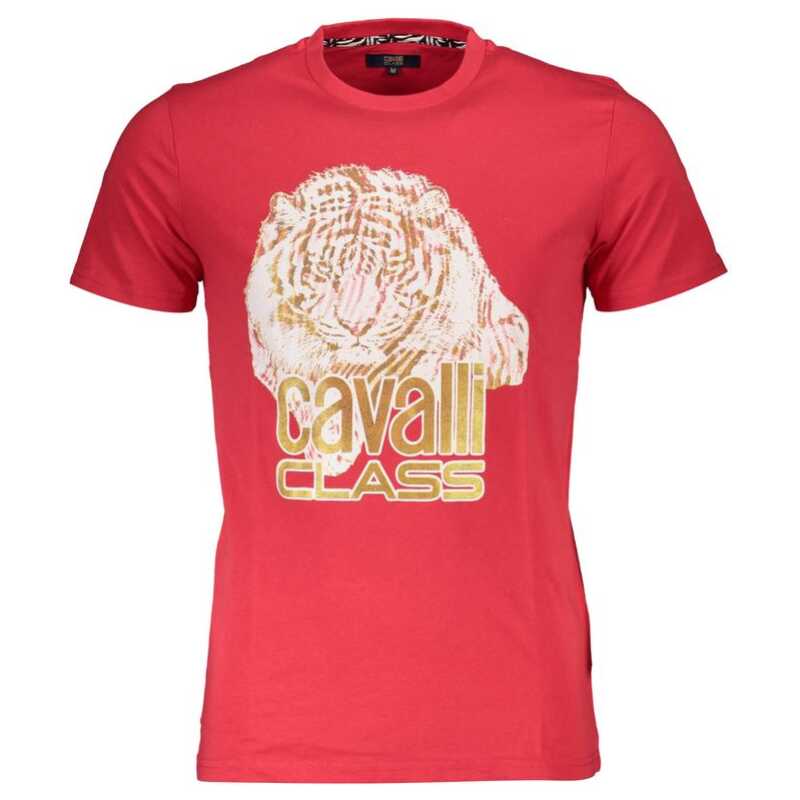 Cavalli Class Red Cotton Men TShirt, theFeinheit