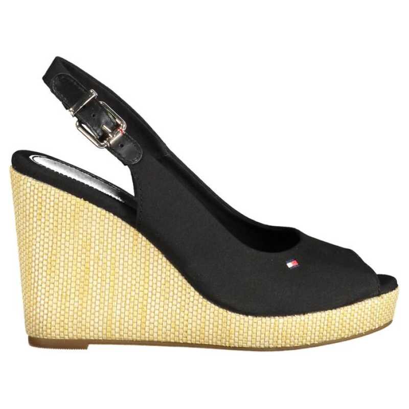 Tommy Hilfiger Black Cotton Women Sandal, theFeinheit