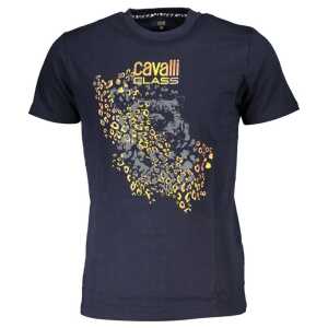 Cavalli Class Blue Cotton Men T-Shirt