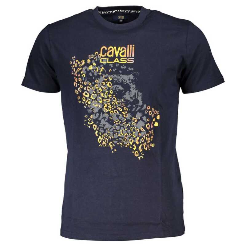 Cavalli Class Blue Cotton Men T-Shirt, theFeinheit