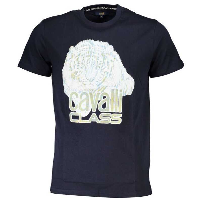 Cavalli Class Blue Cotton Men T-Shirt, theFeinheit