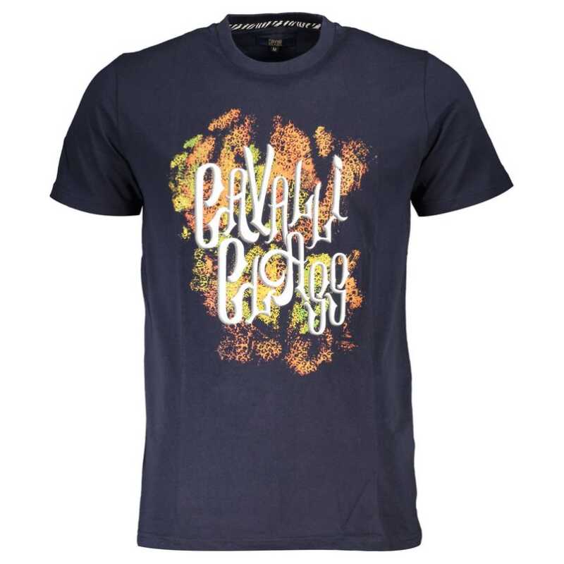 Cavalli Class Blue Cotton Men T-Shirt, theFeinheit