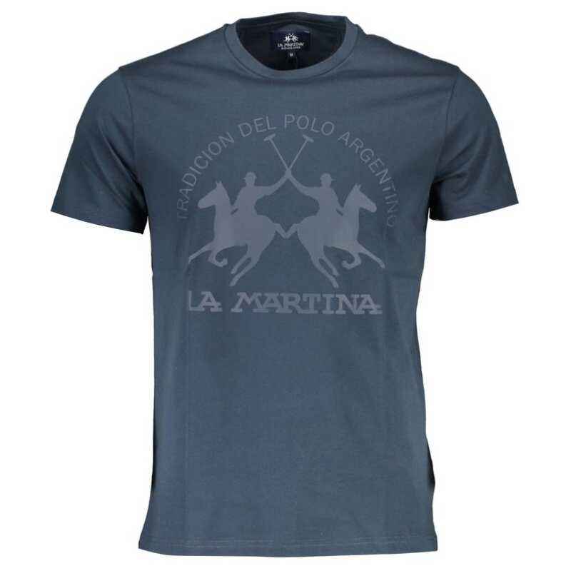 La Martina Blue Cotton Men T-Shirt, theFeinheit