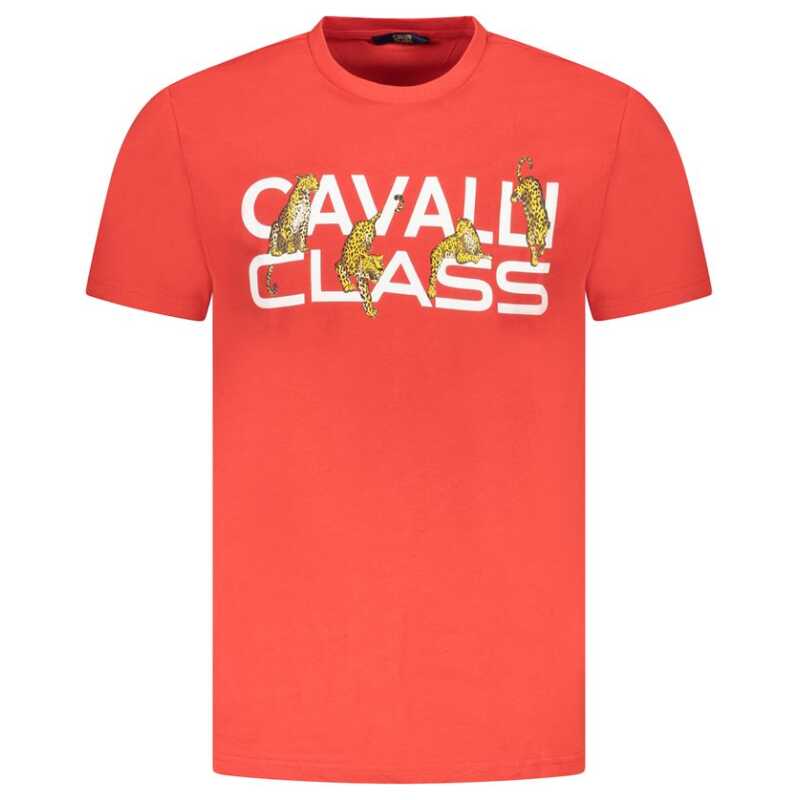 Cavalli Class Red Cotton Men T-Shirt, theFeinheit