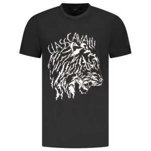 Cavalli Class Black Cotton Men T-Shirt