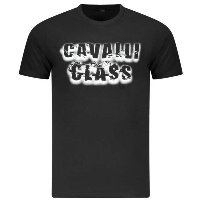 Cavalli Class Black Cotton Men T-Shirt, theFeinheit