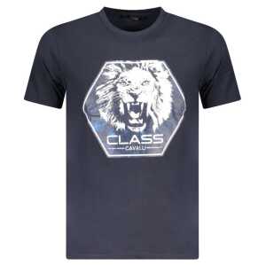 Cavalli Class Blue Cotton Men T-Shirt