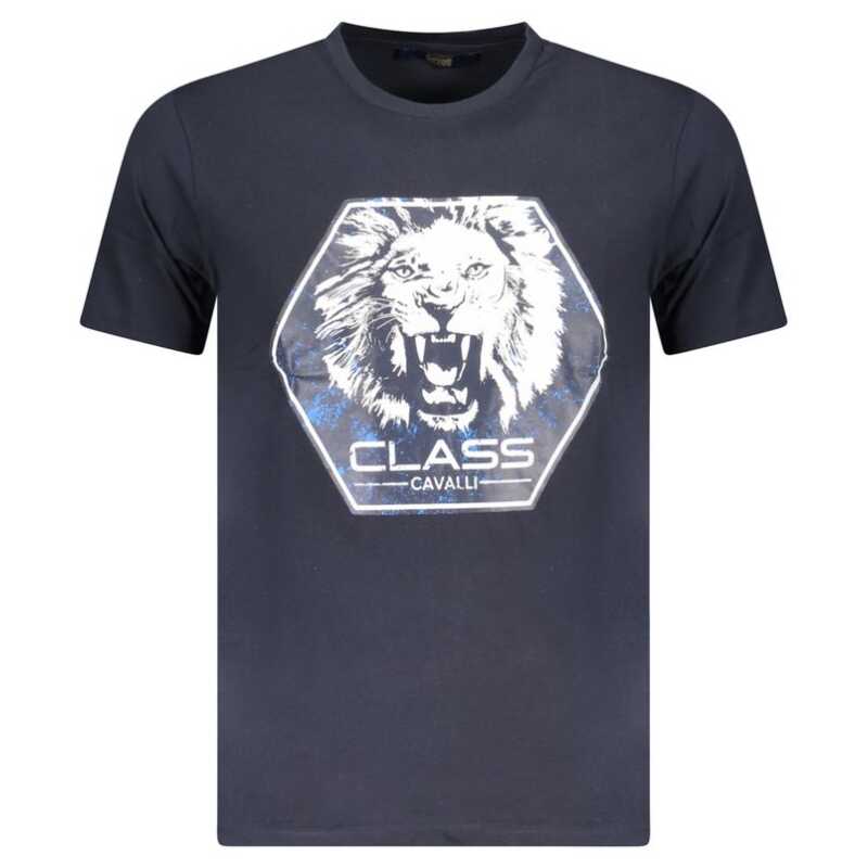 Cavalli Class Blue Cotton Men T-Shirt, theFeinheit