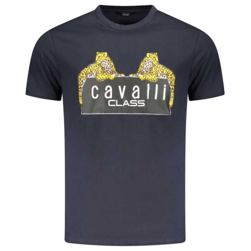 Cavalli Class Blue Cotton Men T-Shirt, theFeinheit