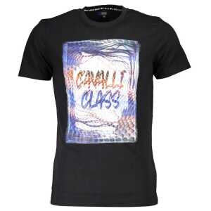 Cavalli Class Black Cotton Men T-Shirt