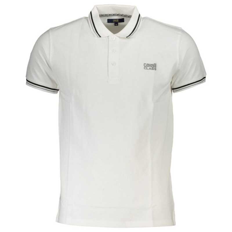 Cavalli Class White Cotton Men Polo Shirt, theFeinheit