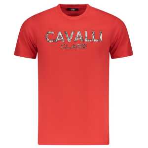 Cavalli Class Red Cotton Men T-Shirt