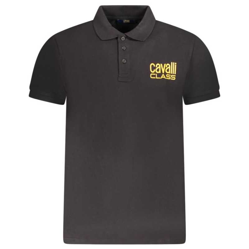 Cavalli Class Black Cotton Men Polo Shirt, theFeinheit