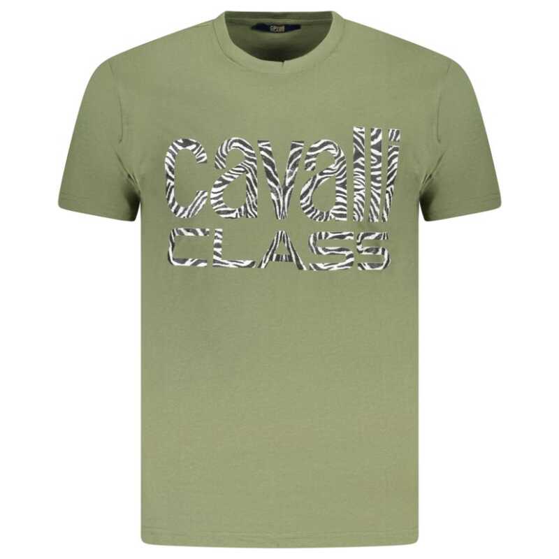Cavalli Class Green Cotton Men T-Shirt, theFeinheit