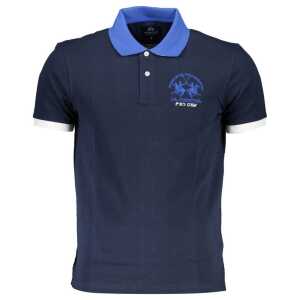 La Martina Blue Cotton Mens Polo Shirt