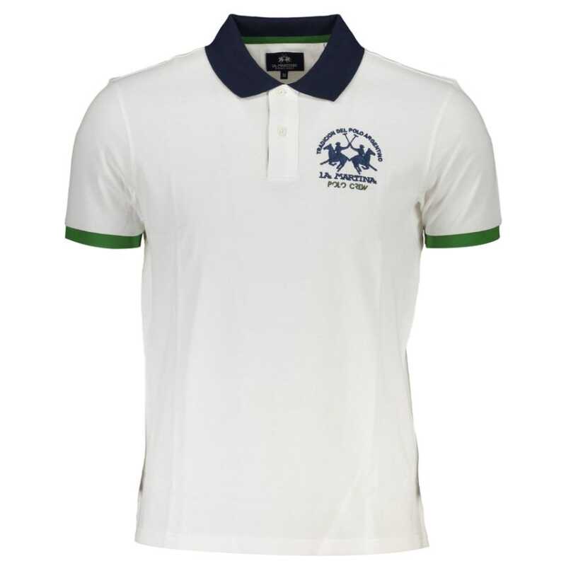 La Martina White Cotton Men Polo Shirt, theFeinheit